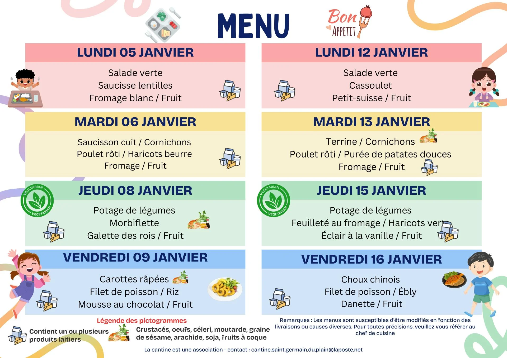 2026 menu de la semaine 02 et 03